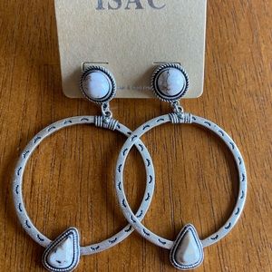 White Buffalo hoop earrings